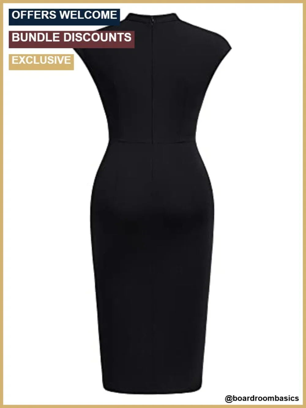Retro Half Collar Ruched Slim Cocktail Pencil Dress